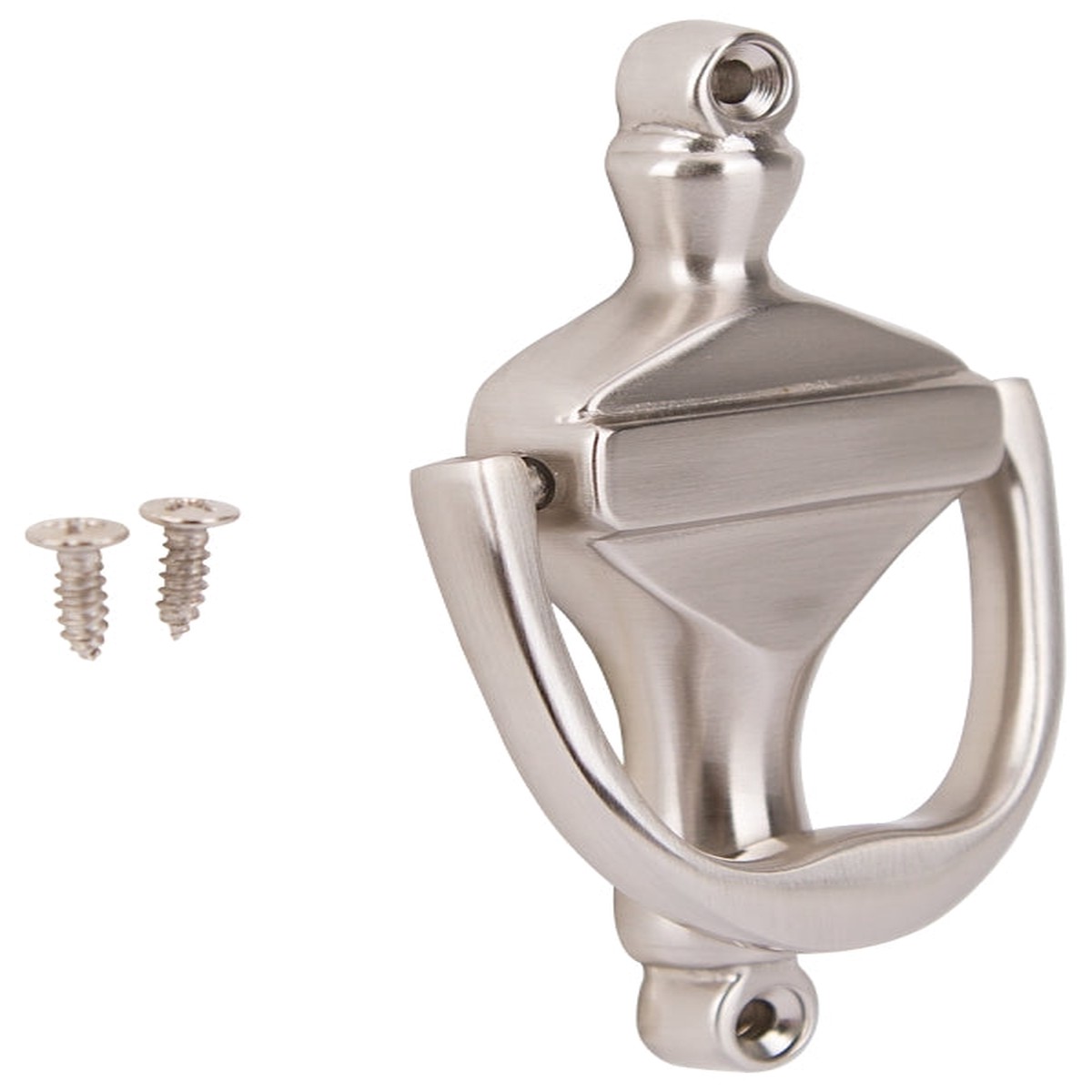ProSource HR4003SN-PS Door Knocker Brass Satin Nickel 3-38 in Mounting Hole Center to Center