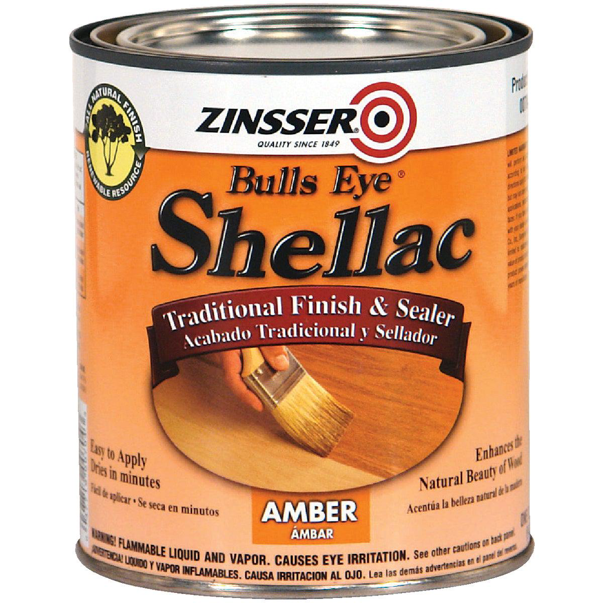 Zinsser Bulls Eye Amber Shellac Quart