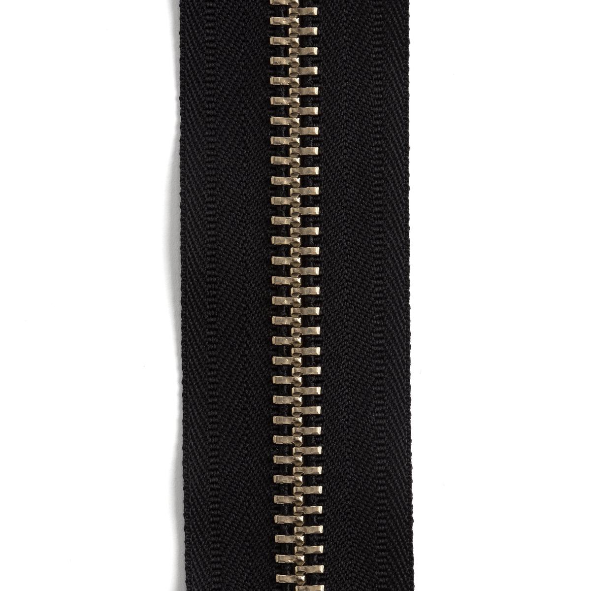 YKK #10 Nickel Plate Zipper Tape by the Yard - Black