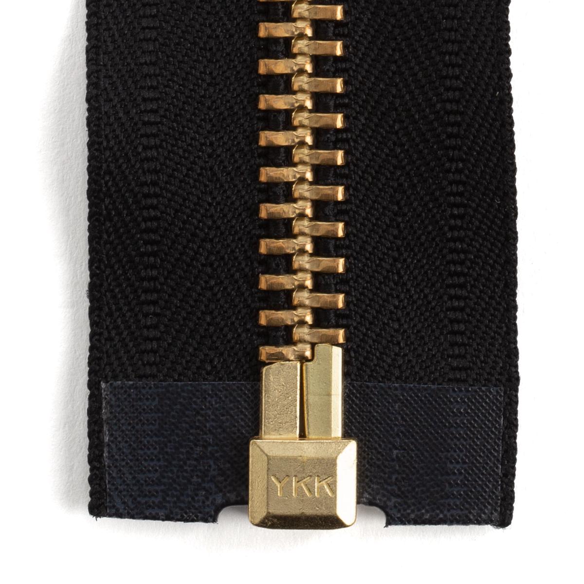 YKK #10 Brass Complete Chap Zipper - Black | 36" (914 mm)