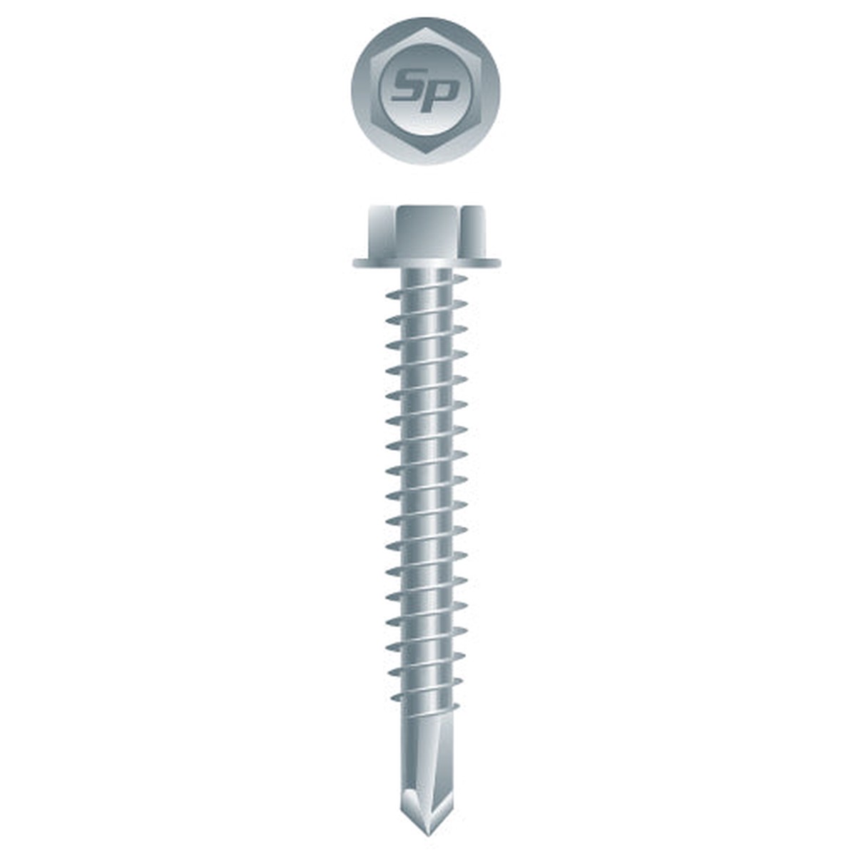 #14 Strong-Point Hex Washer Head 14-14 x 1, Zinc