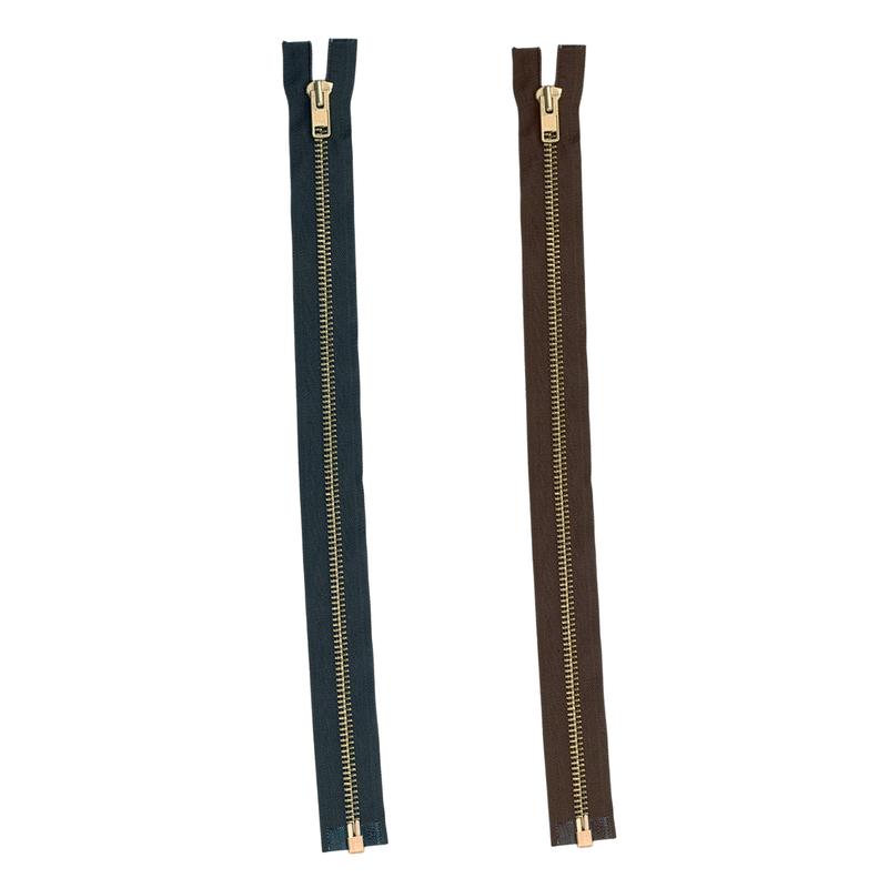 YKK #10 Zipper - Complete, Solid Brass