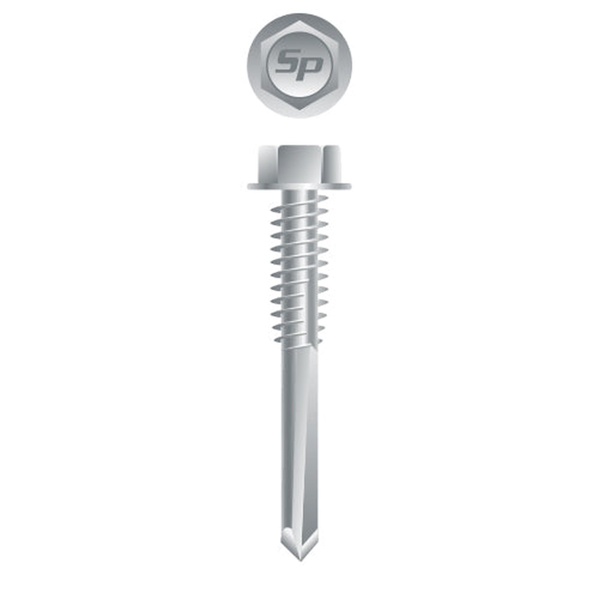#12 Strong-Point Hex Washer Head 12-24 x 3, Strong-Shield