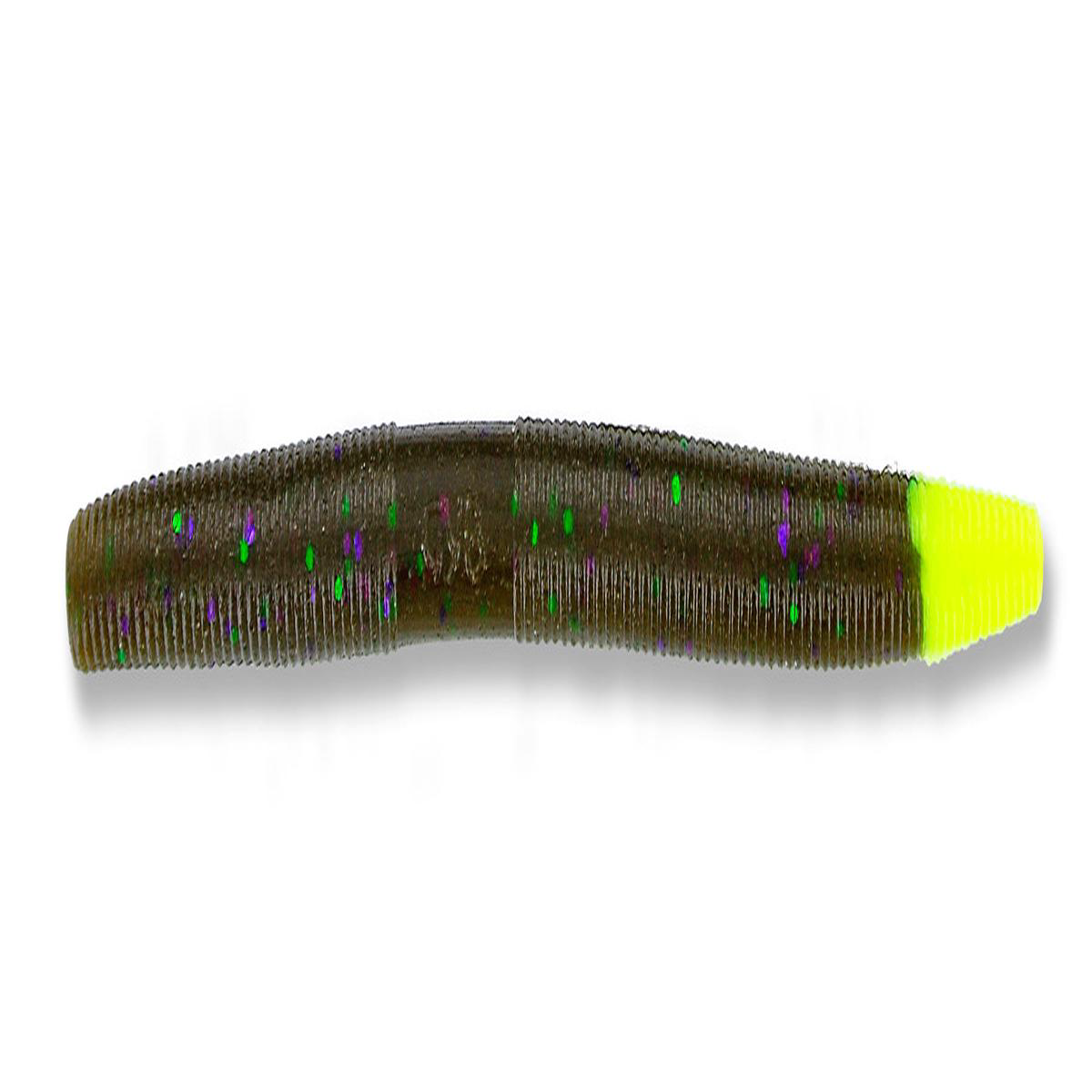 Yamamoto YAM-9-10-913 58221 Senko 10 Pack Green PumpkinLarge Green 038 Purple Flake W Chartreuse Tail
