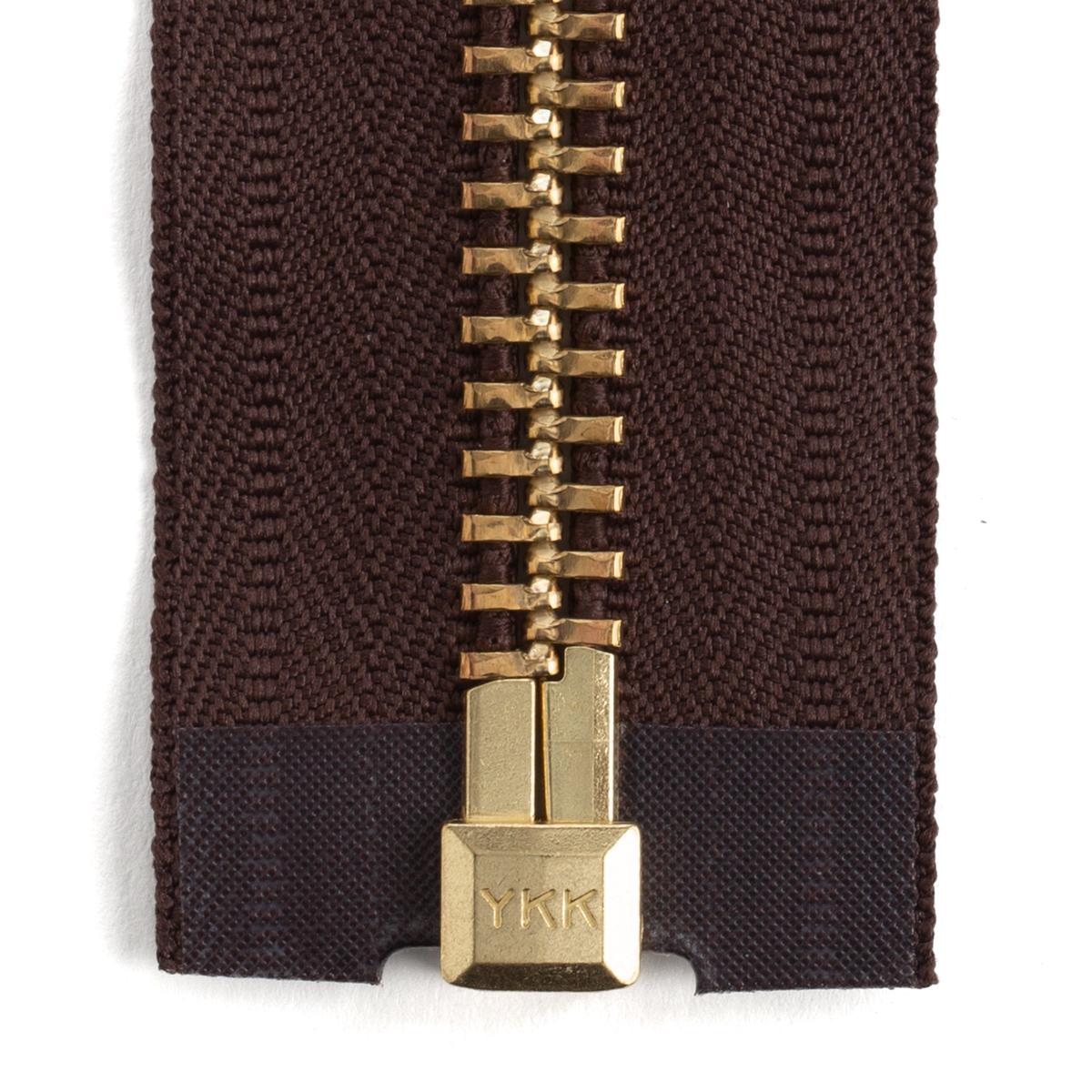YKK #10 Brass Complete Chap Zipper - Brown | 36" (914 mm)