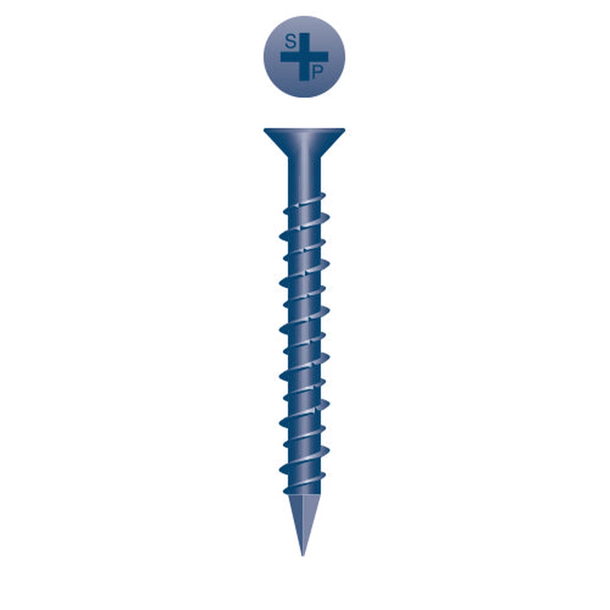 #3/16 Strong-Point Flat Head 3/16 x 1-1/4, PH, Hi-Low-Blue Ceramic