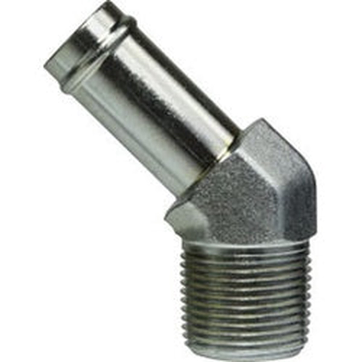 1 Beaded Hose Barb x 1 Male National Pipe Thread 45-degree