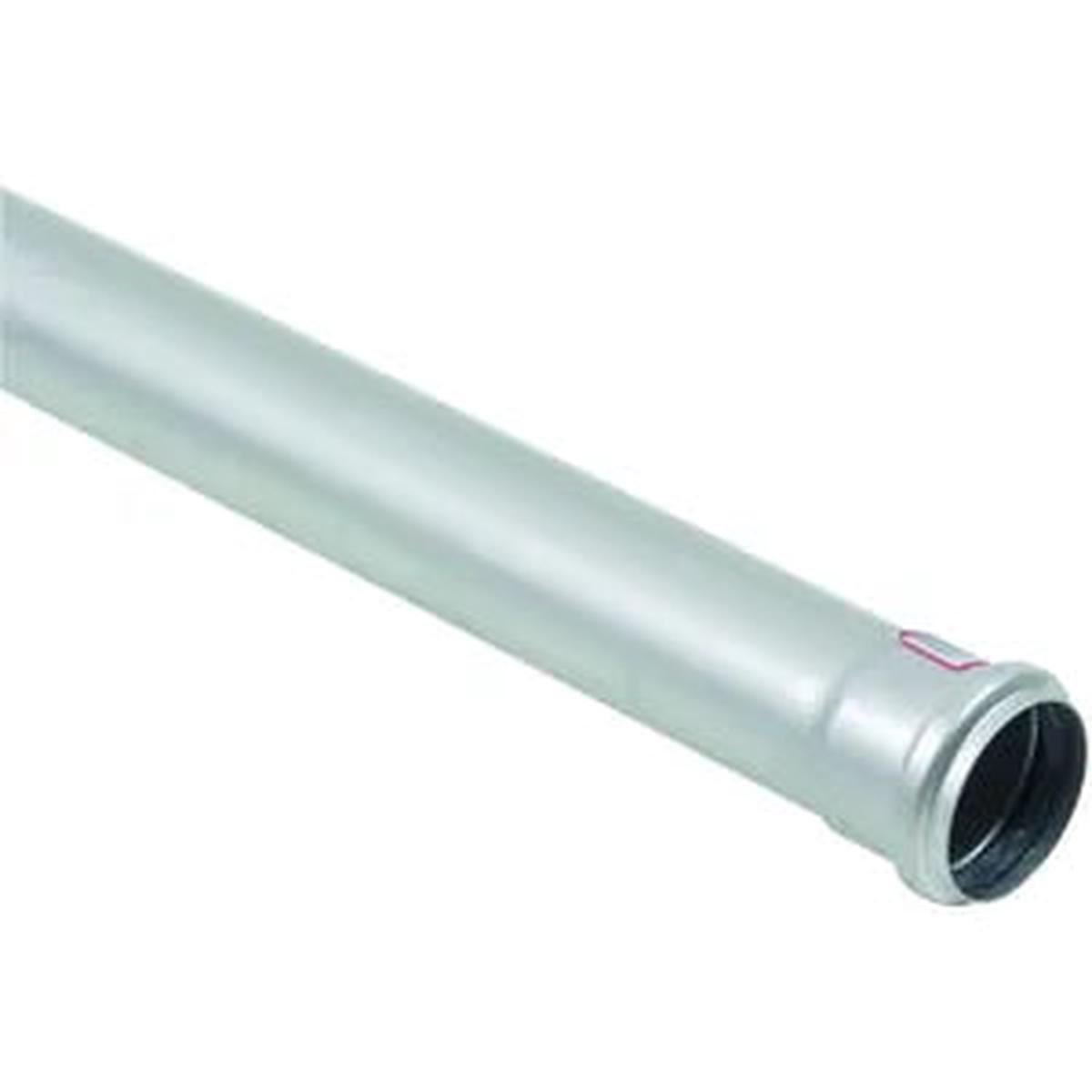 Blucher 811.300.050 S 811.xxx.050 S, P2-9.8-316 Type 811 Straight Pipe With (1) Socket and Standard EPDM Sealing Ring, Push-Fit Socket End Style, 316/316L Stainless Steel, 3000 mm L, 20 ga